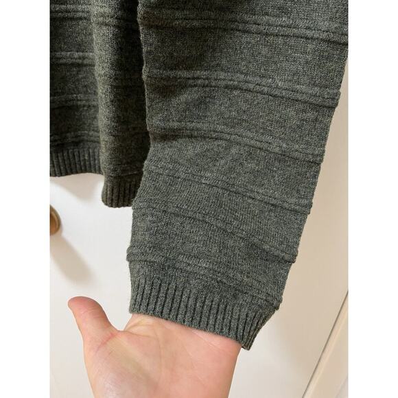 Quinn Mens Wool Cashmere Crew Neck Sweater Size XXL Army Green Quiet Luxury NWT - Picture 4 of 7